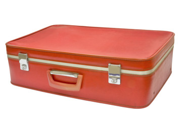 old red suitcase
