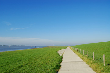 deichvorland und wanderweg