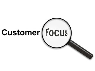 magnifying glass on customer focus