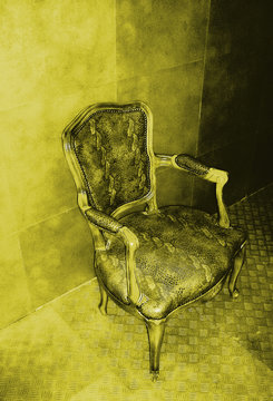 fauteuil jaune or