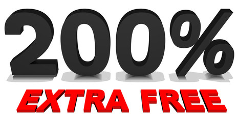 200% extra free 3d text