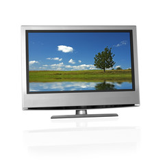 rural landscape on flat screen tv