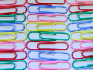 multicolored paperclips