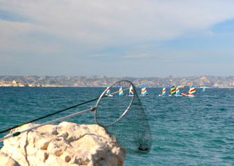 Fototapeta premium Ecole de voile au large 