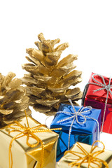 pine cones and gifts
