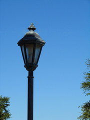 Fototapeta na wymiar lamppost on blue