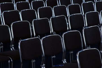 rows black business chairs