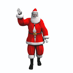 santa waving - isolated
