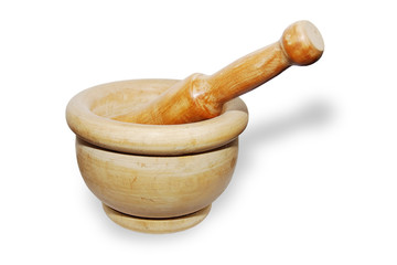 wooden pharmacy mortar