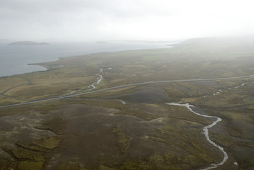 aerial view to iceland seacoast