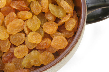 cup of raisins closeup