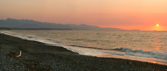 sunset panorama by the sea