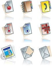 design elements 43c. paper works icons set