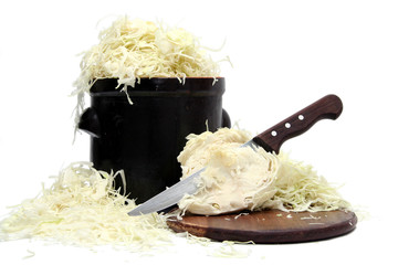 preparing sauerkraut
