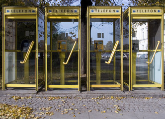 Obraz premium poland telephone kiosks