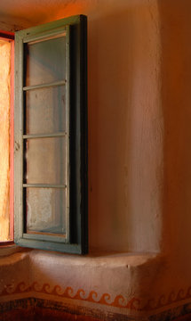 open window in the mission of santa barbara