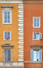 Fototapeta na wymiar beautiful old windows in rome (italy)