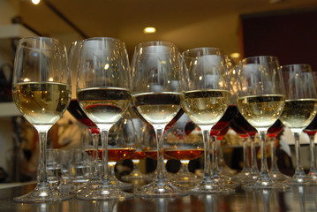 glasses with wine.