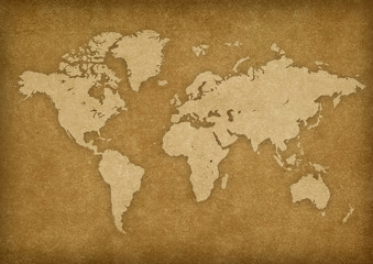 Naklejka na ściany i meble rusty mapie świata