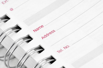 address book close up