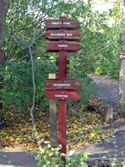 guideposts in a park