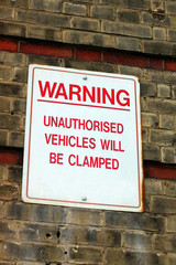 clamping sign