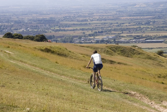 mountain biker on hill