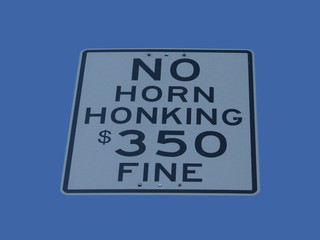 no horn honking $350 fine