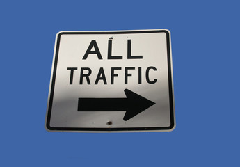all traffic sign with arrow pointing to right
