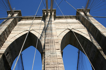 brooklyn bridge tower new york city detail
