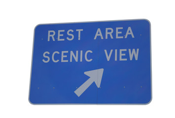 rest area scenic view sign with arrow