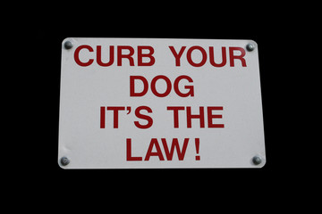 curb your dog sign
