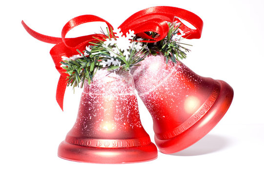 christmas bells on white background