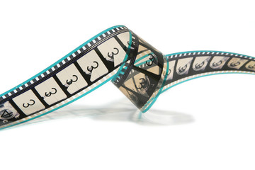 curled movie film strip