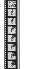 movie leader film strip (black and white)