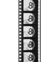 close-up movie leader film strip (black and white)