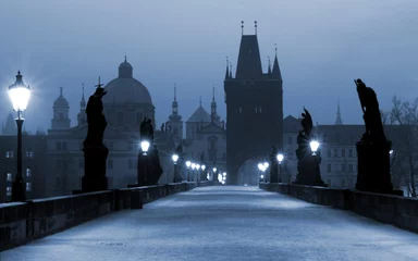 Fototapeten Karlsbrücke, (blau) Prag © Michelle Rhodes