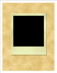 old polaroid frame at vitage paper background