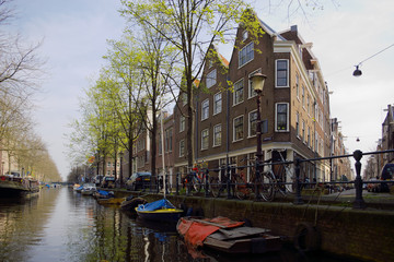 Fototapeta na wymiar Widok kanał Amsterdam