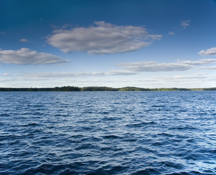 windy summer lake