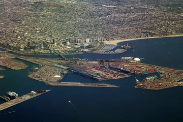 Acrylic prints Port marina and cargo terminal