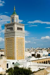 Fotobehang Tunesië moskee toren in tunis