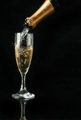 pouring a champagne flute