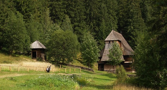 church in orava-village open air museum [slovakia]