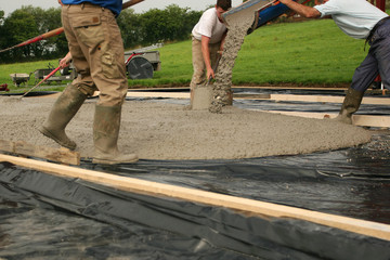 laying concrete