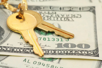 gold key and dollars