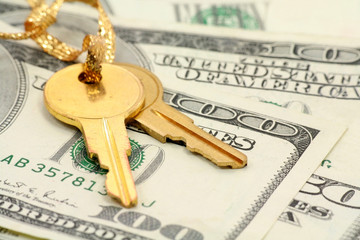 gold key and dollars