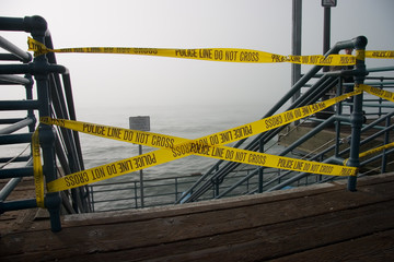 police barrier at pier - 1636357