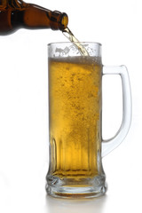 beer bottle and mug