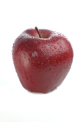 Naklejka na ściany i meble red apple with water drops